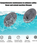 Espresso Machine Cleaning And Maintenance Kit With 2 Silicone Backflush Discs 4 Water Filters 12 Cleaning Tablets And A Silicone Sealing Ring For Daily Care Of Ninja Luxe Espresso Machines, two gray silicone discs