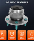 Rear Wheel Bearing And Hub Assembly 512347 For Mazda 5 2006 2017 ABS Models And Mazda 3 2004 2013 ABS Models, hub with features and 5 bolts