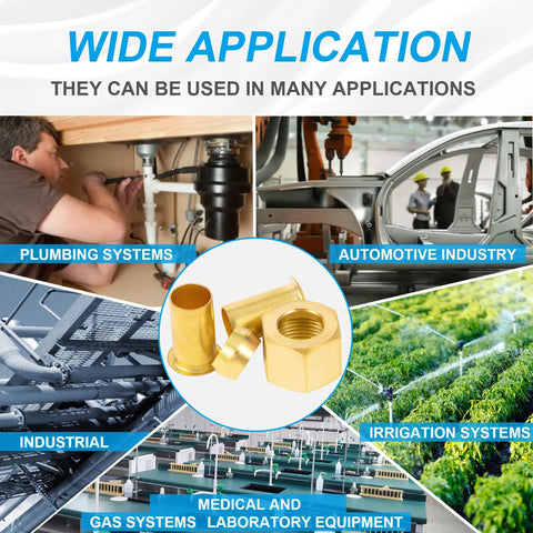Applications of One Quarter Inch OD Brass Compression Insert Set with Sleeve Ferrules and Nuts 50 Piece Kit