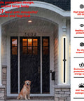 Modern Outdoor Long LED Strip Wall Lights For Porch And Garden on a rainy porch entrance with waterproof design