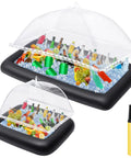 Inflatable Serving Bar Buffet Set For Outdoor Parties Includes Two Inflatable Serving Bars Two Mesh Food Covers And One Inflator
