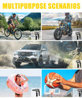 Roadside Ready Cordless Tire Inflator Portable Air Compressor used for bike, motorcycle, car, beach float, and basketball inflation