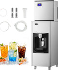 Pro-Level Commercial Icemaker Drops Heavy Cubes Quick With A Slick SECOP Motor And Zero Hassle Storage Bin with drinks.