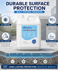 Top Shelf Water Based Concrete Sealer For Pavers And Masonry Surfaces Beefed Up Clear Penetrating Cement Coating, large container on concrete.