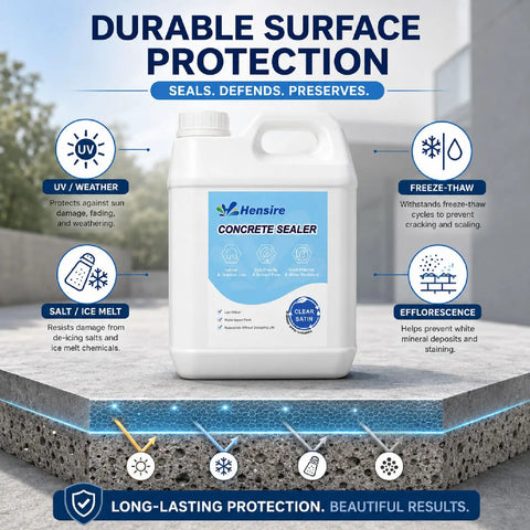 Top Shelf Water Based Concrete Sealer For Pavers And Masonry Surfaces Beefed Up Clear Penetrating Cement Coating, large container on concrete.