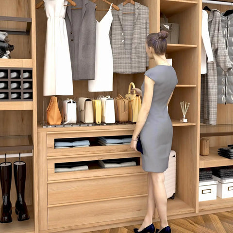 Adjustable Clear Acrylic Shelf Dividers For Closet, Game Changing Purse Organizers And Handbag Separators, Smart Bookshelf Spacers That Cut Down Clutter And Save Serious Space In Bedroom Or Office