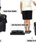 46 Pocket 26 Inch Rolling Tool Bag On Wheels For Pros Large Capacity Tool Tote With Heavy Duty Wheels and Ergonomic Handle