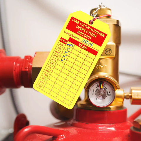 Keep Your Facility Legit With This Solid 160 Piece Fire Extinguisher Inspection Tag Set Featuring Adjustable Yellow Zip Ties For Fast Monthly Checks And Straight Up Compliance