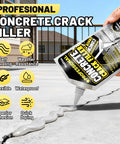 Person applying 2.65 Lb High Elasticity Self Leveling Concrete Crack Filler for driveways, walkways and patios to cracked concrete surface.