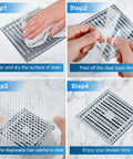 Installation guide for Disposable Shower Drain Hair Catcher Mesh Stickers 25 Pack Large 4.1 Inch Square Drain Covers