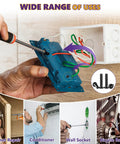 Person using a screwdriver to install M4 Pan Head Machine Screws Kit Black High Hardness Carbon Steel in electrical wiring.