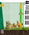 Heavy Duty 3x50 Ft Temporary Fence Kit For Backyard Pets And Poultry With 9 Fiberglass Posts, Windbreak Rope, Ground Pegs