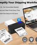 Bluetooth Thermal Label Printer For Mac Windows And Mobile Devices, Wireless 4x6 Shipping Label Printer For Packages showing setup with labels