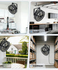 20-Inch Wall Mounted Fan With Lights, 360 Degree Tilt in garage, workshop, patio, and warehouse settings