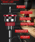 Close-up of Heavy Duty Countersink Drill Bit Set With Adjustable Depth Stop Collar for Swift Wood and Metal Jobs showcasing features.