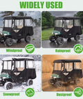 Top Shelf Golf Cart Enclosure For Ezgo Rxv Four Passenger Eighty Inch Extended Roof in windproof, rainproof, snowproof, and dustproof conditions.