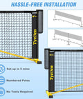 Portable Pickleball Net For Driveway 22 Foot Regulation Size Or 11 Foot Half Court Size With Ball Collector 2 In 1 Net