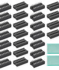 25Pcs DIP IC Socket Adapters 500V 2.54mm Pitch 16 Flat Pins For Breadboard And PCB Chip Upgrades Easy Solderless Replacement