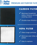 BF35 True HEPA H13 Replacement Filter For Classic Air Purifier Silver Carbon Compatible Pack Of 1 Carbon and HEPA filter features