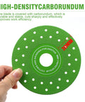 Hand holding Ultra Thin Diamond Grinding Discs 4.5 Inch Set For Ceramic Glass Marble Granite, Air Brazed Cutting Blades For Angle Grinder