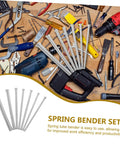 Houdereco Heavy Duty Multi Purpose Tubing Bender Set includes seven spring tools for bending pipes on a workbench.