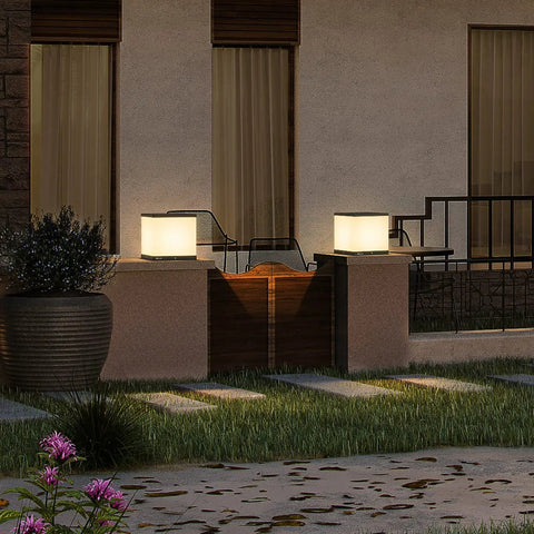 Outdoor Solar Post Cap Light With Warm 3000K LED IP54 Waterproof Energy Saving 9.8 Inches Ideal For Fence Deck Garden
