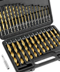 Dope Titanium Coated Drill Bit Set With Hex Shank And 135 Degree HSS Tips, Case Included, Built For Faster Cleaner Drilling