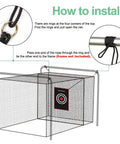 Installation guide for Heavy Duty Golf Batting Cage Net for Backyard Practice With Extra Striking Net Frame Not Included.