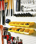 36 Pack Pegboard Bin Kit With 18 Medium And 18 Large Yellow Bins for Garage Workshop Craft Room Office and Workbench Organization