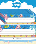 36 Piece Sea Animal Desk Name Plates Set For Classrooms Back To School Decor Kid Friendly Ocean Name Tags For Desks Three By Ten Inches Great For Teachers And Students Durable PVC Name Tags Easy To Label Bright Ocean Scene For Calm Classrooms