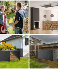 8Ft Firewood Rack With All Weather Cover For Indoor Outdoor Use, Heavy Duty Square Steel Log Holder And Storage Organizer