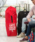 Go To Gate Check Stroller Bag For Umbrella Strollers Travel Bag For Airplane Fits Most Single Umbrella Baby Strollers Red in airport