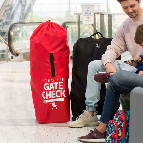 Go To Gate Check Stroller Bag For Umbrella Strollers Travel Bag For Airplane Fits Most Single Umbrella Baby Strollers Red in airport