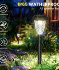 12 Pack Solar Lights Outdoor Waterproof IP65 Cool White Pathway Landscape Lighting for Garden Patio Yard Walkways illuminated at night