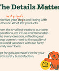 The Details Matter poster for Woof Pet, with text about pet safety and a cartoon dog logo.