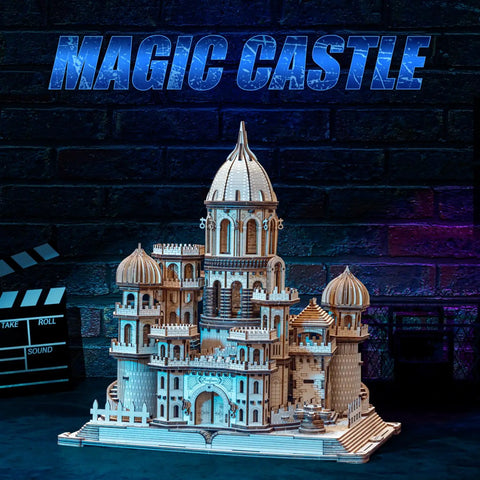 Epic Enchanted Castle Clockwork 3D Wooden Puzzle Kit 1000 Piece For Adults And Teens 14 Plus DIY Mechanical Puzzle Set For Puzzle Enthusiasts And Builders And Fans. 3D wooden castle model with domes and tower