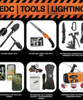 48 Hour Survival Kit With 228 Pieces Of Go Bag Gear featuring folding tools, paracord, multi-tools, and emergency radio for disasters