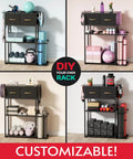Versatile Sturdy Adjustable 4 Tier Home Gym Storage Rack Featuring Strong Steel Frame And Soft Drawer Top For Organizing Dumbbells And Dope Workout Essentials displayed with gear.
