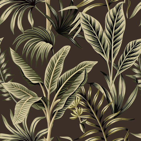Tropical Floral Peel And Stick Wallpaper With Palm Leaves For Walls And Cabinets Removable Two Sheets Easy Install Seamless Pattern