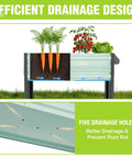 Galvanized Raised Garden Bed On Legs With Wheels For Easy Mobility, Elevated Planter Box showing drainage design with vegetables