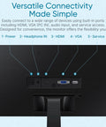 Back view of 27 Inch Curved Monitor With 1080p FHD Display, 100Hz Refresh Rate, 4ms Response showing connectivity ports.