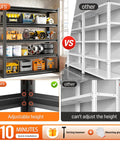 Beefy 5 Tier Garage Shelving Unit With 3000Lbs Capacity Adjustable Metal Storage Racks 48 Inches Wide 24 Deep 72 High For Industrial Warehouse Basement Organization, black steel, adjustable height