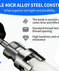 All In One PVC Pipe Threader Kit With Internal And External Dies For One Half And Three Quarter Inch Pipes Electric Drill Compatible Rethread Head attached to a drill