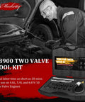 Marketty 38900 two-valve tool kit in open case with plug-thread repair tools for Ford Triton 4.6L/5.4L/6.8L V-10 engines.