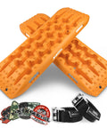 Beefed Up Off Road Recovery Traction Tracks For Sand Snow Mud 4x4 Vehicles Orange Nylon Tire Ladder With U Shaped Grip And Elastic Design