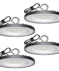 4 Pack 200W LED High Bay Lights With Super Bright 30000 Lumens 5000K ETL Listed UFO Style IP65 Waterproof Shop Lighting With 5 Foot Cable US Plug