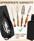Waterproof Grill Utensil Storage Bags Set Of 2 For BBQ Tools showing Oxford cloth pouches with multiple barbecue tools exposed.