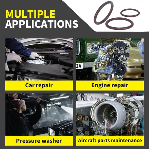 Viton O Ring Assortment Kit With 30 SAE AS568 Sizes Fluorocarbon O Rings For Aviation Cars Engines Hydraulics use examples.