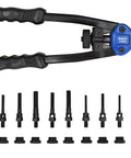 Plusnut and Extra Long Rivet Nut Setter Kit With 13 Inch Length Metric and SAE Includes Nine Sizes 10-32 10-24 1/4-20