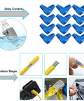 Top Shelf RJ45 Network Cable Crimp Tool Kit For Cat5e Cat6 Wiring Featuring Digital Cable Tester including blue connector caps.